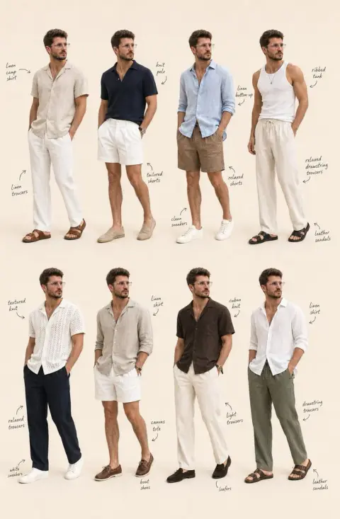 Free collage of eight summer outfits