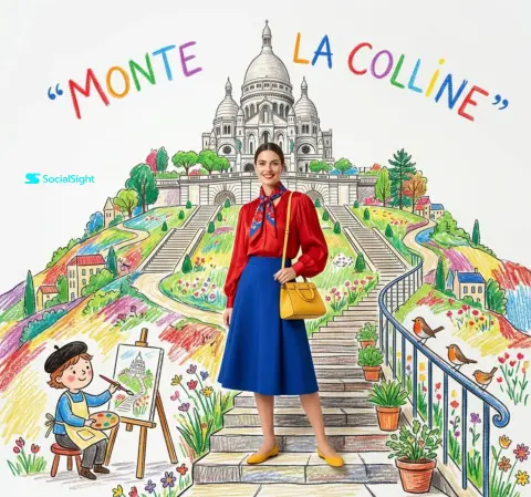 French fashion blockbusters combined with hand-drawn crayon illustrations