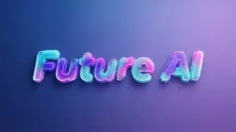 Future technology plush glass text art