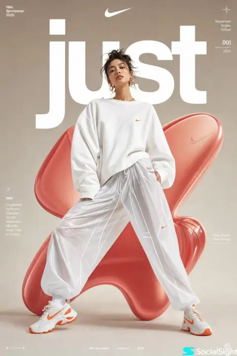 Futuristic minimalist sportswear blockbuster