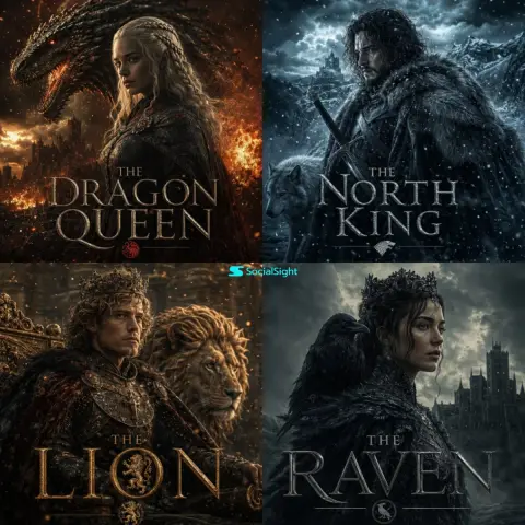 Game of Thrones style dark fantasy character poster