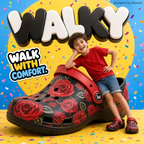 Giant Rose Crocs Creative Children's Advertising Poster