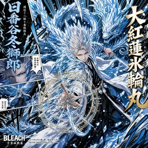 God of Death Hitsugaya Toshiro Daiguren Hyōrinmaru comic poster
