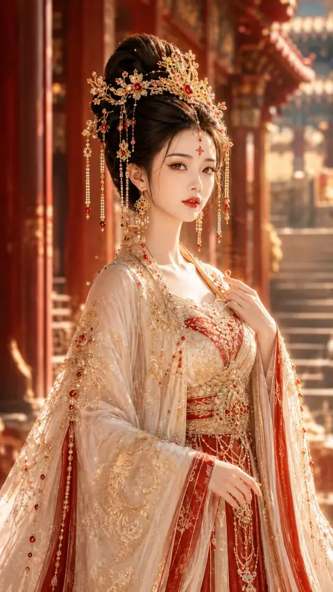 Gorgeous Tang style fantasy costume palace heroine poster