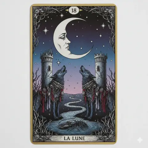 Gothic Double Sided Moon Tarot Surrounded by Pisces