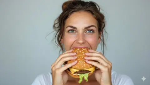 Greedy girl storm sucks big burger