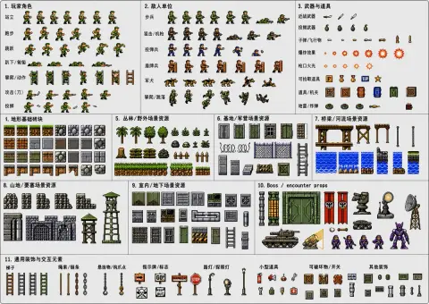 Green Corps full scene pixel material collection