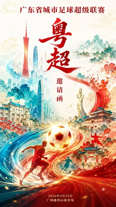 Guangdong Super League national trend invitation poster