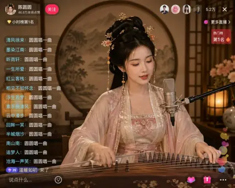 Guzheng playing and singing classical beauty