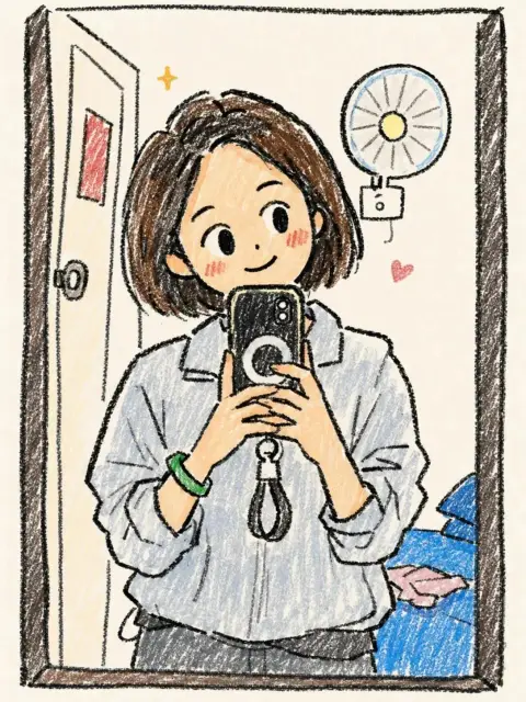 Hand drawn doodle style cartoon portrait illustration