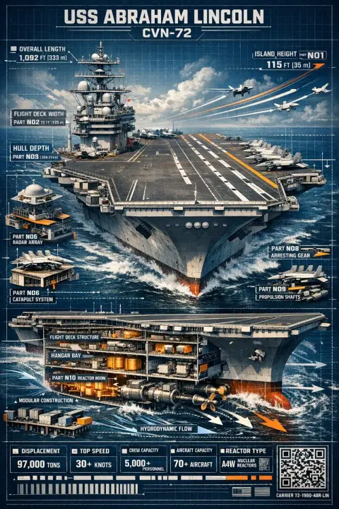 Hard core reveals the complete disassembly of the USS Lincoln nuclear-powered aircraft carrier
