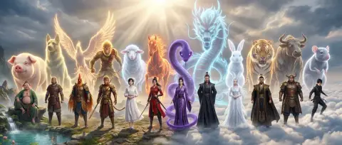 Hardcore oriental fantasy zodiac epic scroll