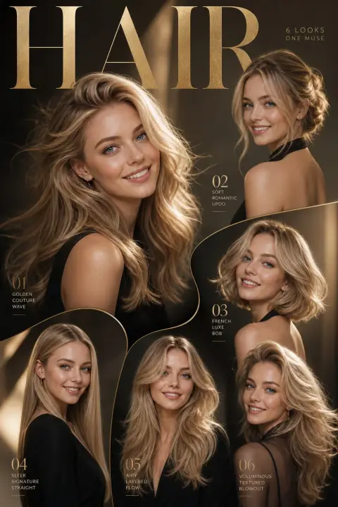 Haute couture hairstyle fashion poster