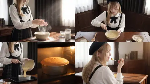 Healing cake making in cinematic slow motion