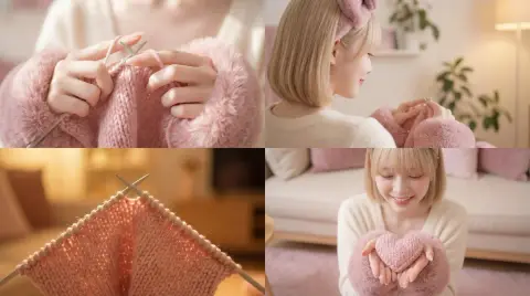 Healing film girl weaves tender time