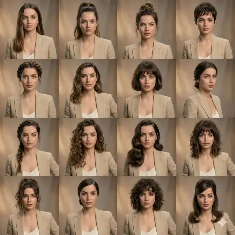 High-end beauty makeup and versatile hairstyle magazine style zodiac grid