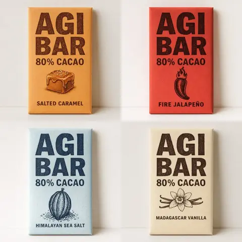 High-end chocolate four-square commercial product photography