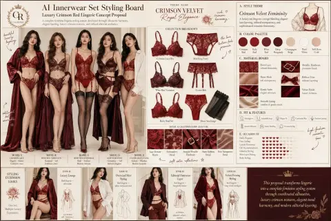 High-end lingerie set fashion proposal drawing board
