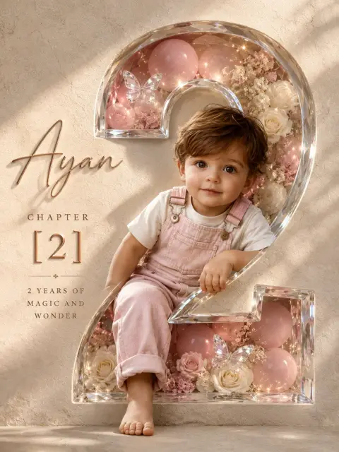 High-end luxury 3D crystal birthday poster