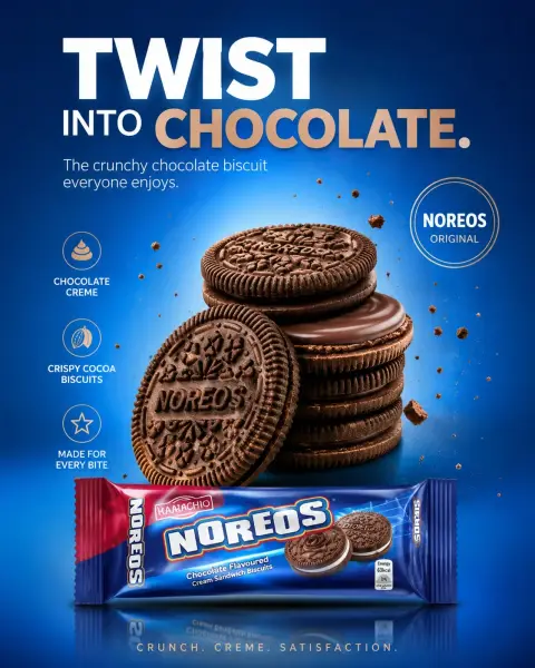 High end modern chocolate digestive biscuits business poster