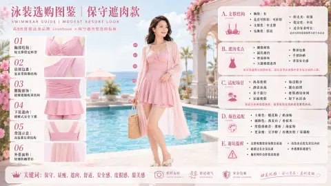 High-end resort conservative flesh-covering swimwear shopping guide