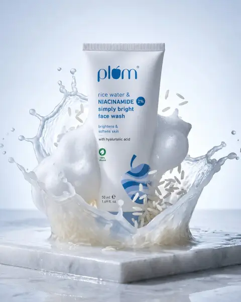 High-end rice facial cleanser and skin care products advertising photography