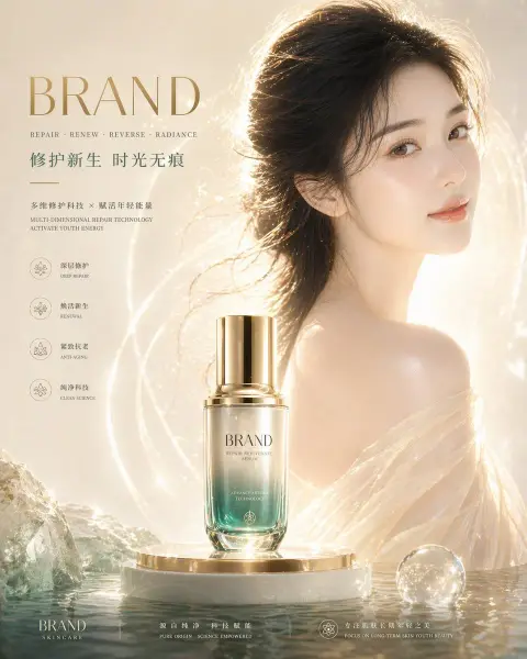 High-end skin care advertising skin texture picture