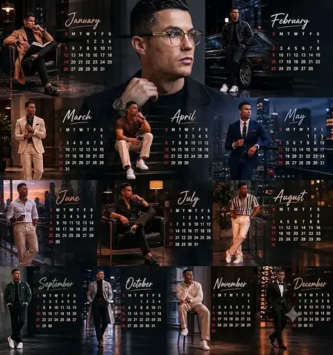 High-end urban men's fashion calendar poster design