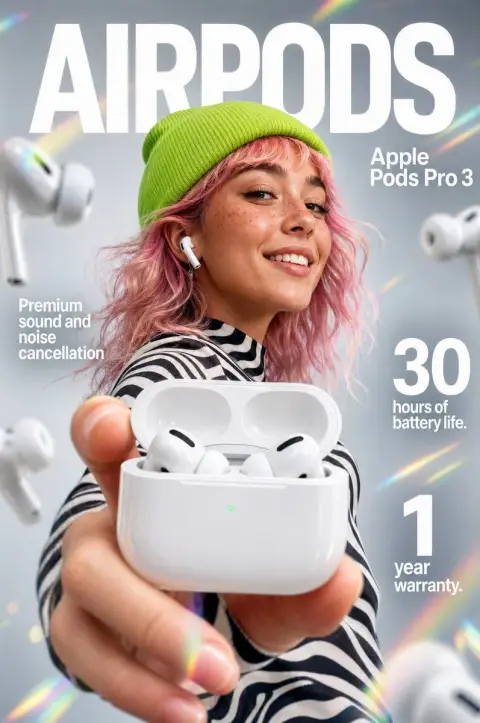High impact headphone product advertising image