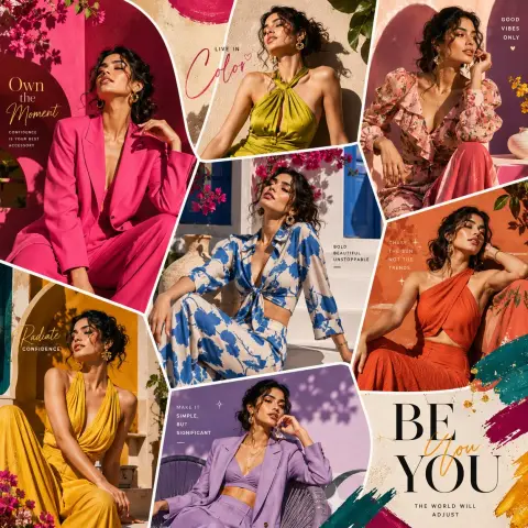 High luxury magazine irregular fashion layout collage