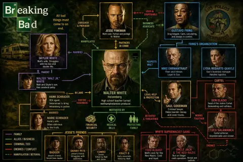 High-quality character relationship diagram of TV series