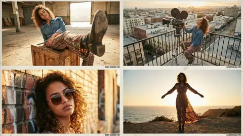 High-quality cinematic fashionable multi-frame photo
