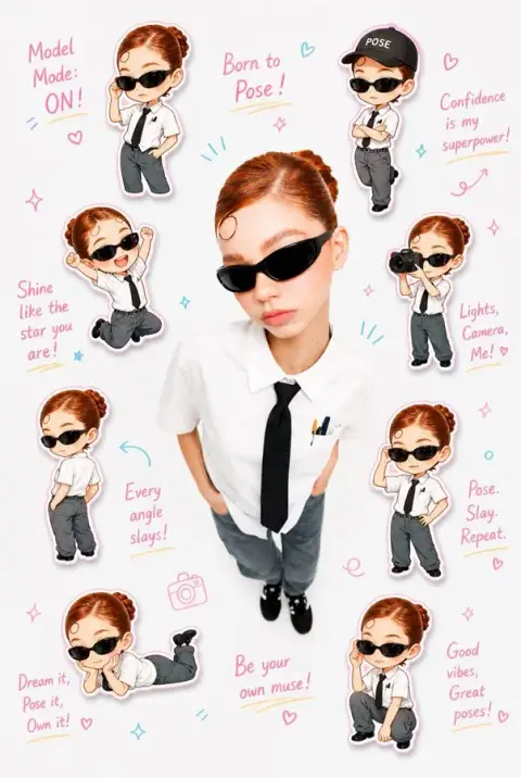 High resolution Q version clone sticker diary photo