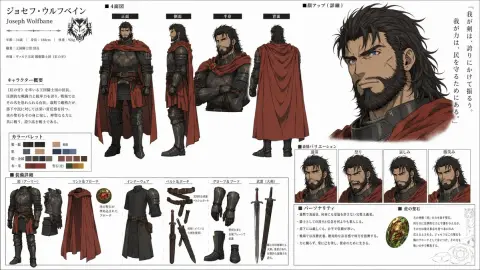 Highly detailed character design drawings and expression disassembly