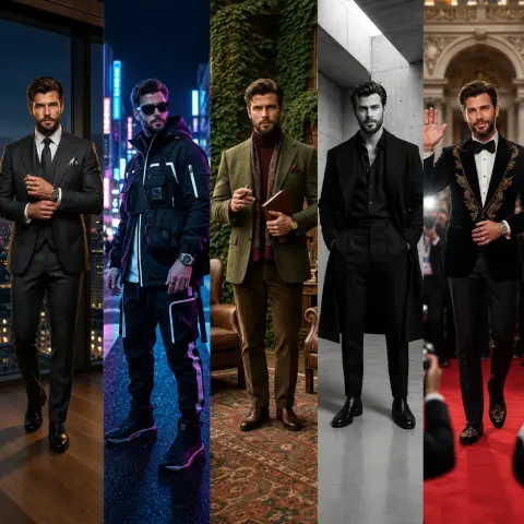Hollywood stylish men’s multi-section luxury fashion blockbusters