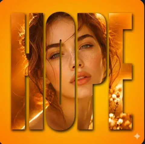HOPE text mask creative portrait poster