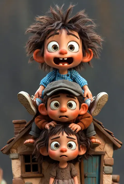 Hyper-realistic fantasy clay children's Jenga