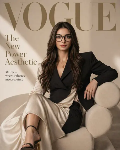 Hyper-realistic fashion magazine cover blockbusters