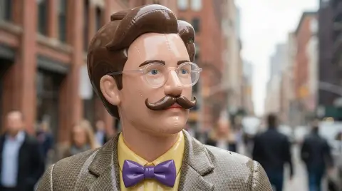 Hyper-realistic inflatable texture character reshaping art