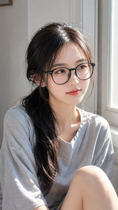 Hyper-realistic Netflix style indoor soft light intellectual portrait