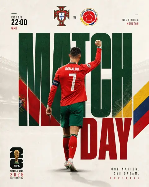 Hyper-realistic Ronaldo Portugal match day poster