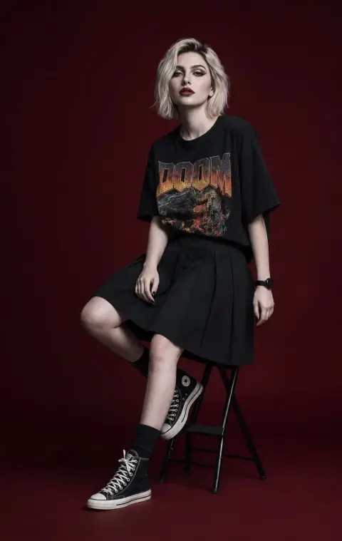 Hyper-realistic studio fashion blockbuster portrait photography