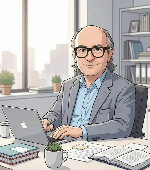 Hyperrealistic modern business man office portrait