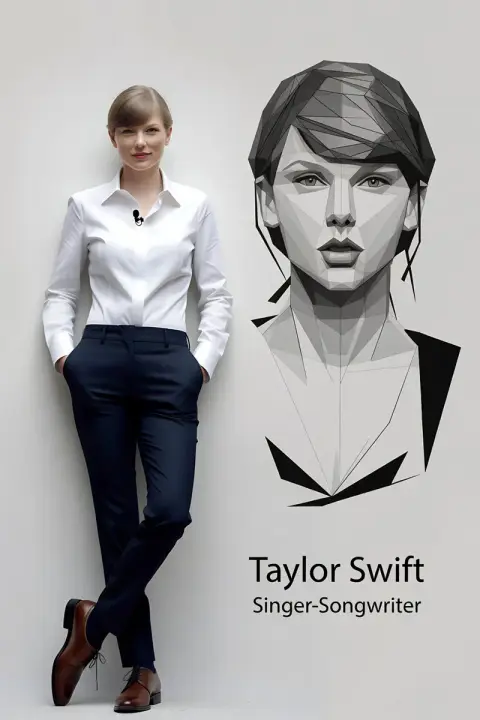 Hyperrealistic Taylor and Minimalist Geometric Posters