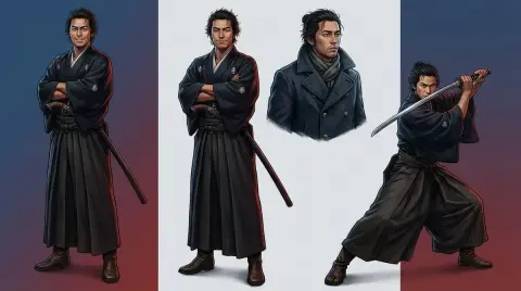 Illustration of the top secret files of the Bakumatsu Samurai Agents