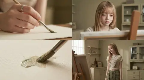 Immersive painting: movie-level ASMR created by a girl