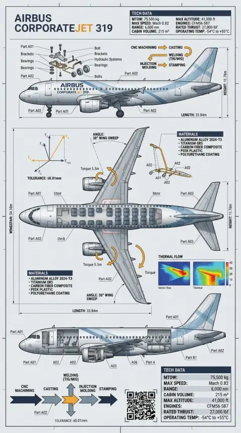 Industrial-grade blueprint: physical object transformed into precise line drawing