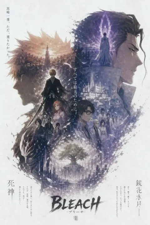 Ink double exposure anime poster