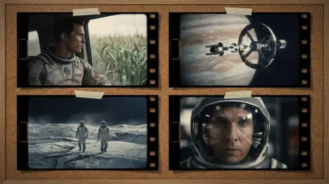Interstellar style movie storyboards