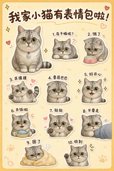 IP image Q version cute expression pack display poster